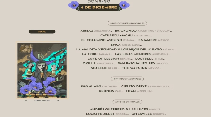 Rock al Parque 2022: Domingo 4 de diciembre