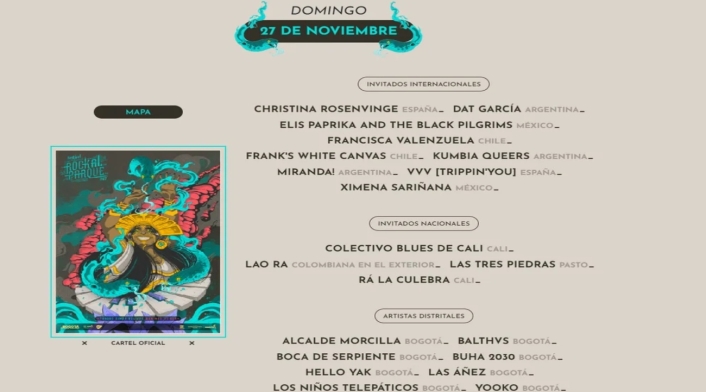 Rock al Parque: Domingo 27 de noviembre