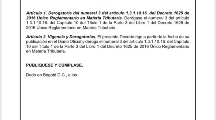 Decreto eliminación Día sin IVA Decreto eliminación Día sin IVA