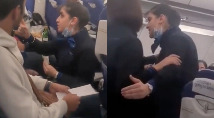 Azafata responder a pasajero agresor: No soy tu sirvienta VIDEO Azafata le dijo a pasajero que no era su empleada.