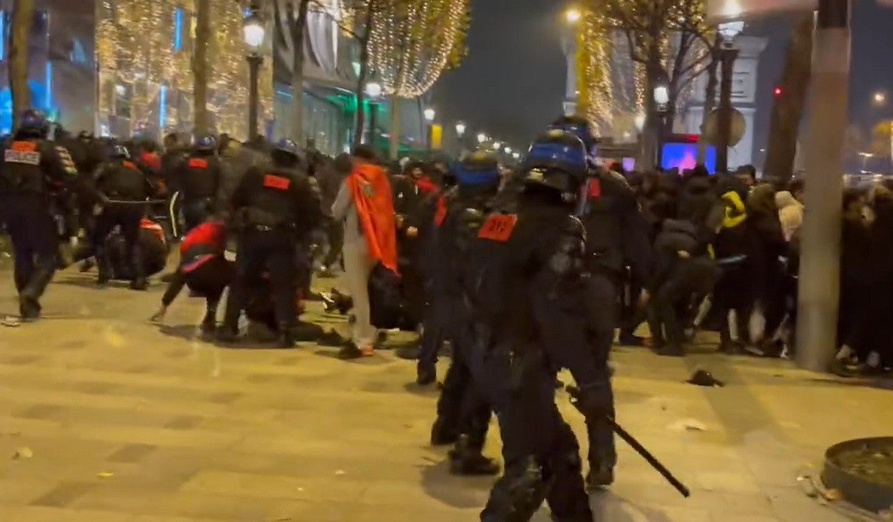 Enfrentamientos en París tras victoria de Marruecos Enfrentamientos en París tras victoria de Marruecos