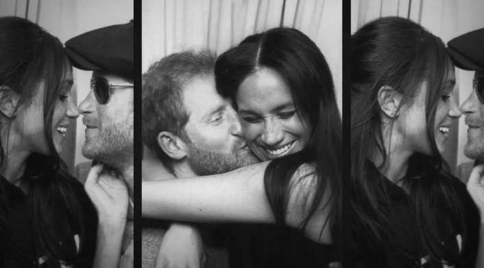 Collage del Harry y Meghan