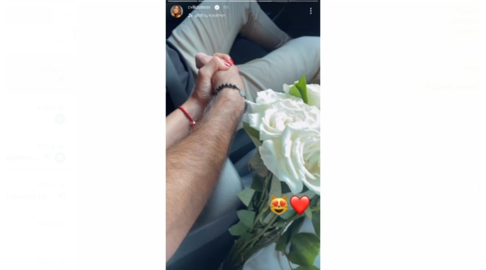 Carmen Villalobos y el ramo que le dio su nuevo novio
