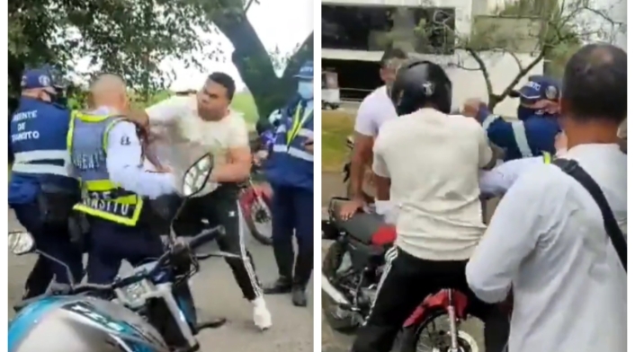 Golpiza a agente de tránsito Golpiza a agente de tránsito