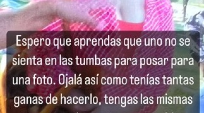 Presunta mujer que daño la tumba de Martín Elías