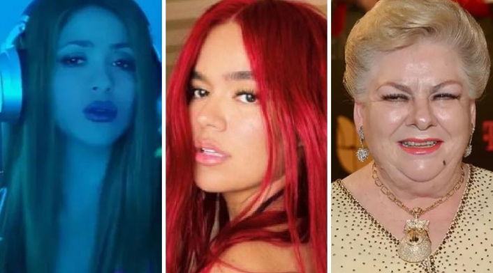 Cantantes que hicieron canciones de desamor Shakira, Karol G y Paquita la del Barrio