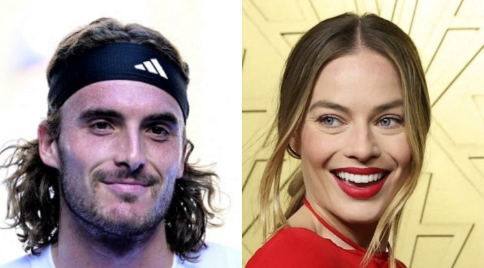 Stefanos Tsitsipas y Margot Robbie Stefanos Tsitsipas y Margot Robbie