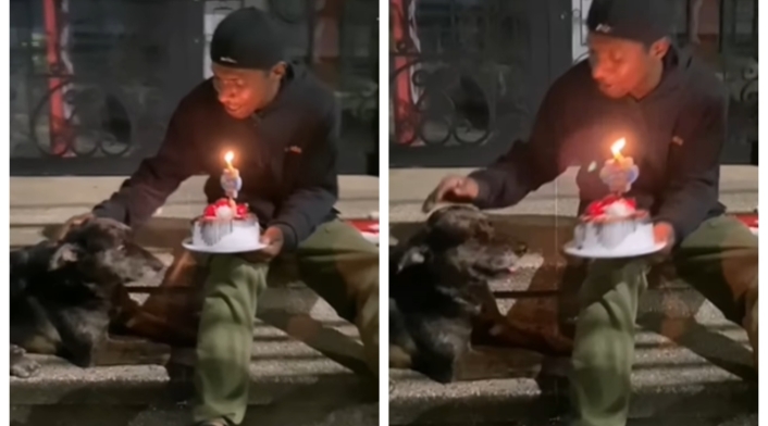 Video: Habitante de calle festejó el cumpleaños de su perrito Video: Habitante de calle festejó el cumpleaños de su perrito