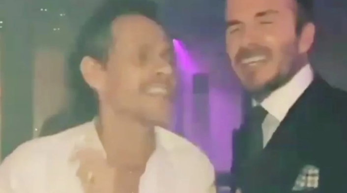 David Beckam de fiesta con Marc Anthony David Beckam de fiesta con Marc Anthony