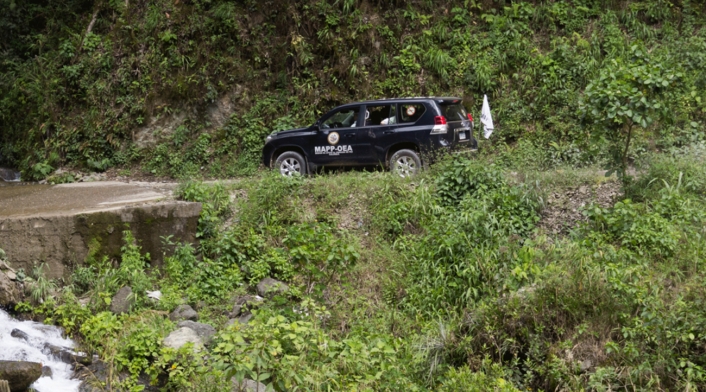 Vehículo de la Misión de la OEA en el Catatumbo