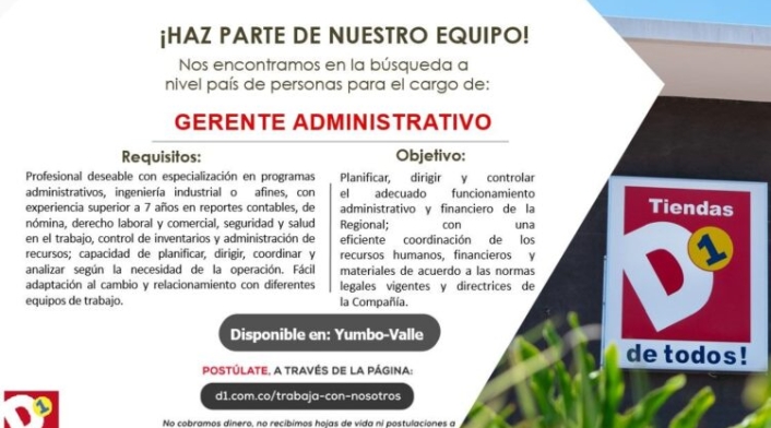 Trabajo en Tiendas D1