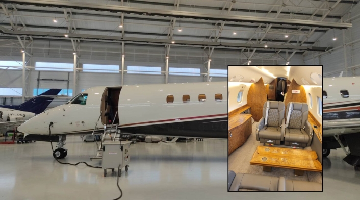 fotos del jet de 12 millones de dólares que compró la Policía y los tiene investigados