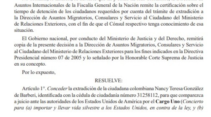 Extradición Nancy González