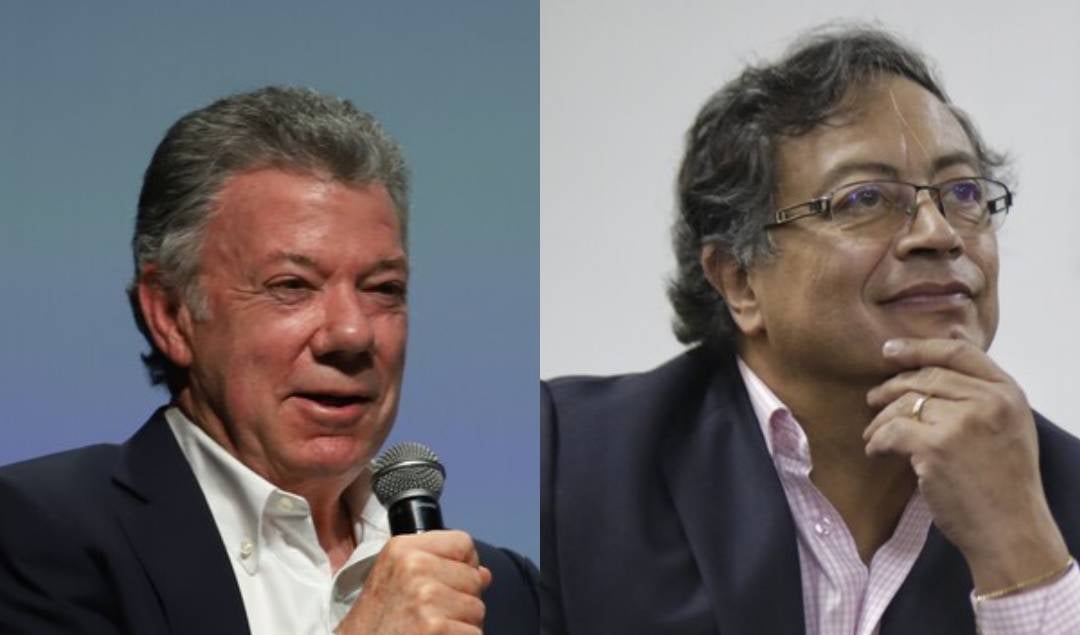 Juan Manuel Santos y Gustavo Petro