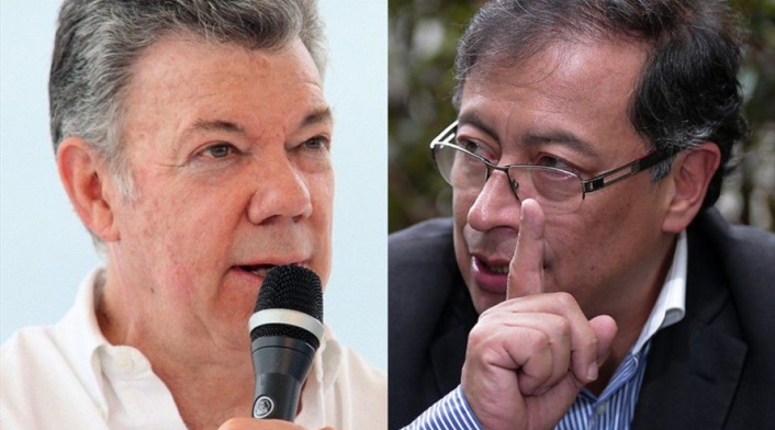 Juan Manuel Santos y Gustavo Petro