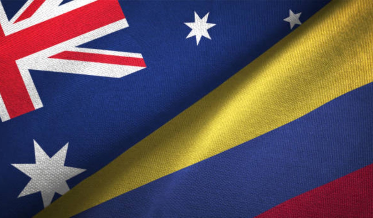 Colombia y Australia banderas Colombia y Australia banderas