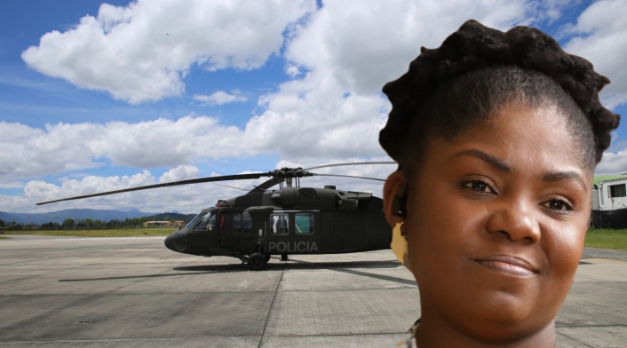 Francia Márquez y el helicóptero Francia Márquez y el helicóptero