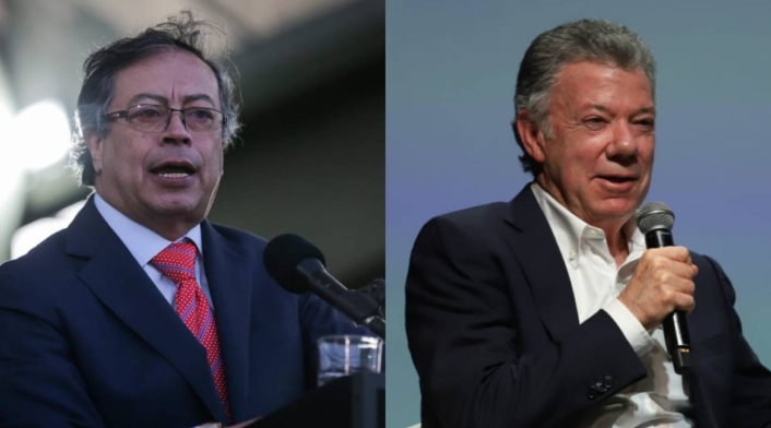 Gustavo Petro y Juan Manuel Santos Gustavo Petro y Juan Manuel Santos