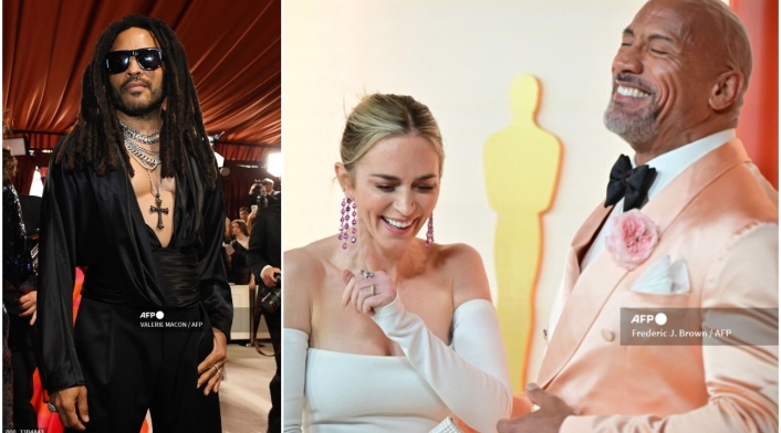 Premios Oscar 2023: Lenny Kravitz, Emily Blunt y Dwayne Johnson