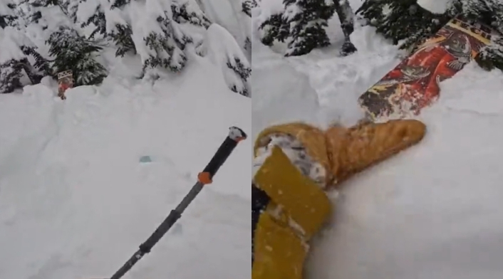 Hombre rescata a persona que quedó enterrada en la nieve Hombre rescata a persona que quedó enterrada en la nieve