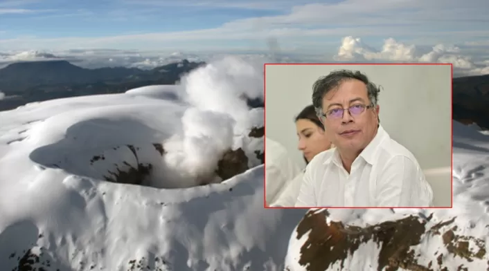 Volcán nevado del Ruiz y acciones de Petro Volcán nevado del Ruiz y acciones de Petro