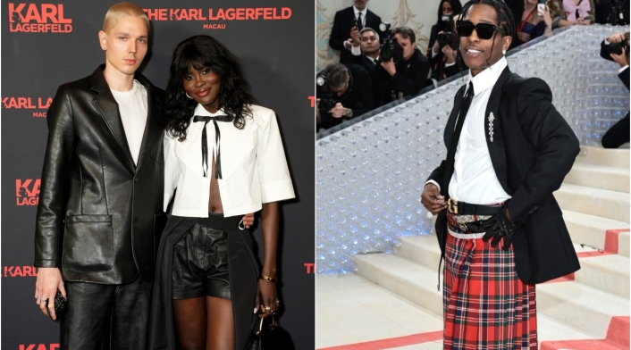 A$AP Rocky y otros hombres con falda en Met Gala A$AP Rocky y otros hombres con falda en Met Gala