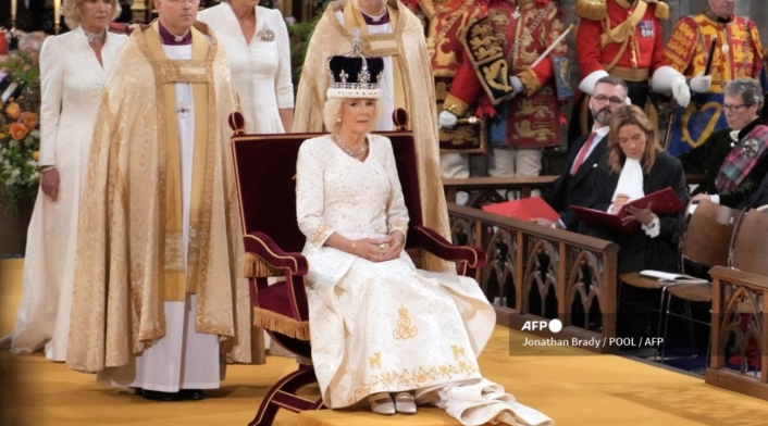 Camila Parker en su coronación como reina consorte