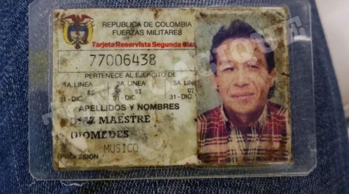 Supuesta libreta militar de Diomedes Díaz