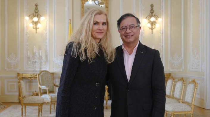 Marian Schuegraf y Gustavo Petro Marian Schuegraf y Gustavo Petro