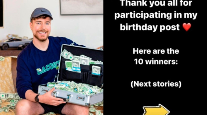 Ganadores del concurso de MrBeast Ganadores del concurso de MrBeast