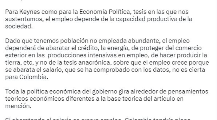 Respuesta de Gustavo Petro a documento del Banco de la República Respuesta de Gustavo Petro a documento del Banco de la República