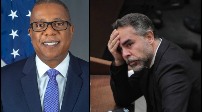 Brian Nichols, jefe de la diplomacia de Estados Unidos para Latinoamérica y el Caribe y Armando Benedetti Brian Nichols, jefe de la diplomacia de Estados Unidos para Latinoamérica y el Caribe y Armando Benedetti