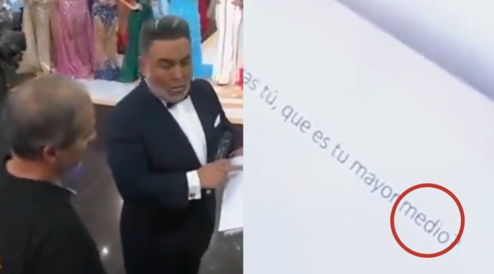 Presentador de Miss Perú despide al productor del programa por escribir "medio" en lugar de "miedo" Presentador de Miss Perú despide al productor del programa por escribir "medio" en lugar de "miedo"