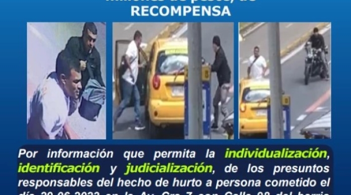 Recompensa por robo en Bogotá Recompensa por robo en Bogotá