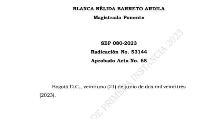 Fallo absolutorio de la Corte Suprema de Justicia al representante del partido de la U, Wilmer Carrillo.
