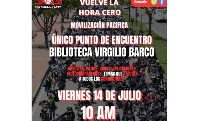 Motociclistas anuncian protesta masiva en Bogotá Motociclistas anuncian protesta masiva en Bogotá