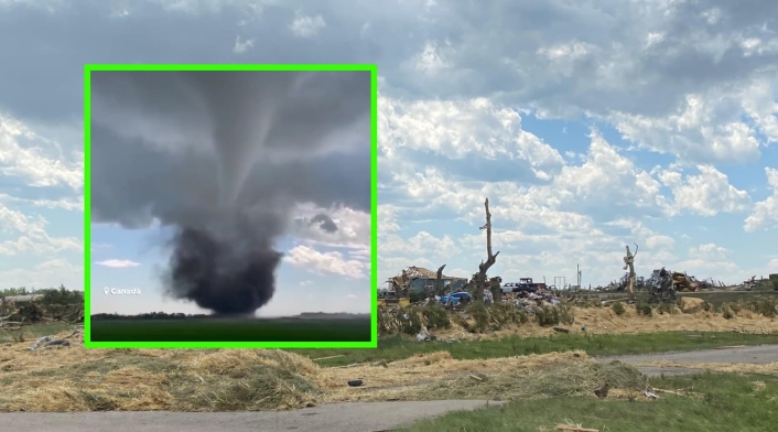 Tornado en Mountain View, Canadá. 1 de julio de 2023