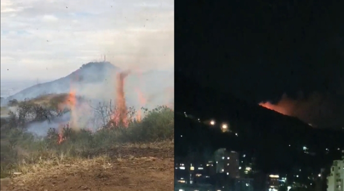 Incendio en el cerro de las Tres Cruces, en Cali Incendio en el cerro de las Tres Cruces, en Cali