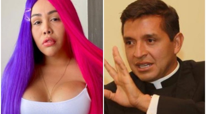 Yina Calderón y el padre Chucho Yina Calderón y el padre Chucho