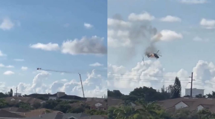 Helicóptero se estrella contra un edificio en Florida