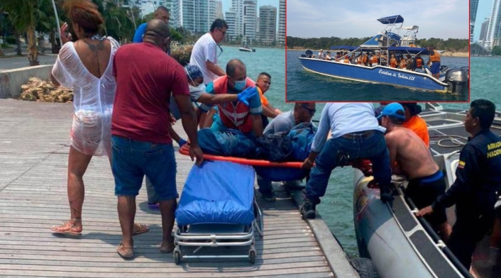 Paseo a Cartagena casi termina en tragedia: turista fue golpeado por las hélices de una lancha