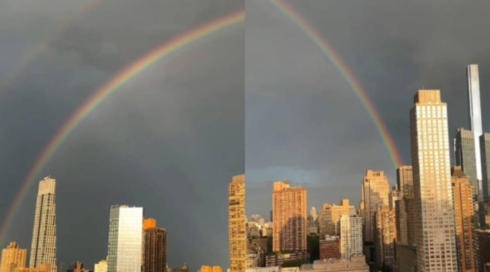 Arcoíris adornó el cielo en plena conmemoración del atentado contra las Torres Gemelas Arcoíris adornó el cielo en plena conmemoración del atentado contra las Torres Gemelas
