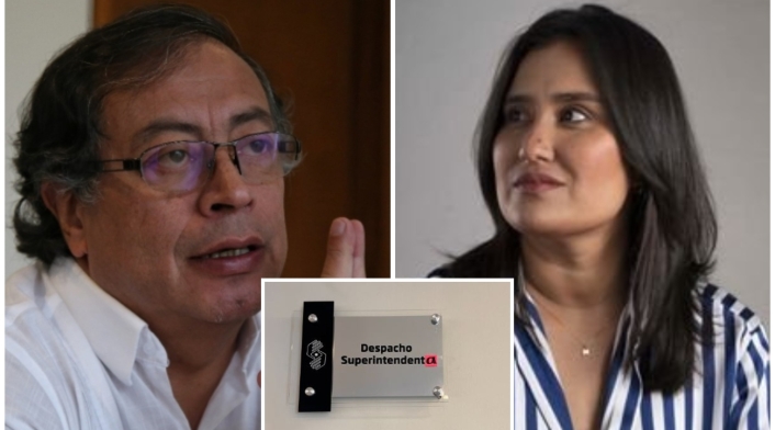 Superintendente de la Economía Solidaria, María José Navarro Muñoz y Gustavo Petro