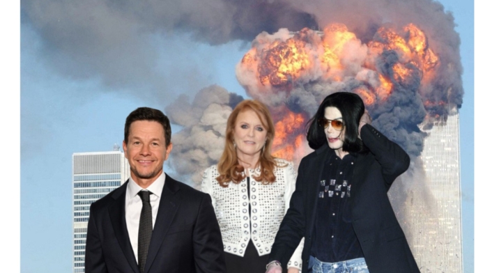 Composición fotográfica de las torre Michael Jackson, Sara Ferguson y Mark Wahlberg Michael Jackson, Sara Ferguson y Mark Wahlberg se salvaron de morir en los atentados terroristas de 11S