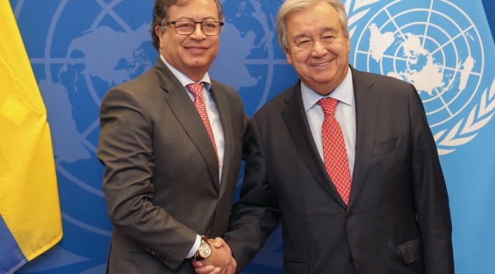 Gustavo Petro y António Guterres