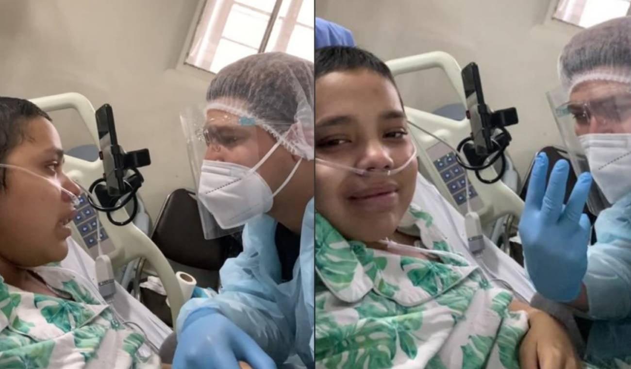 mujer con cáncer se despide de su pareja