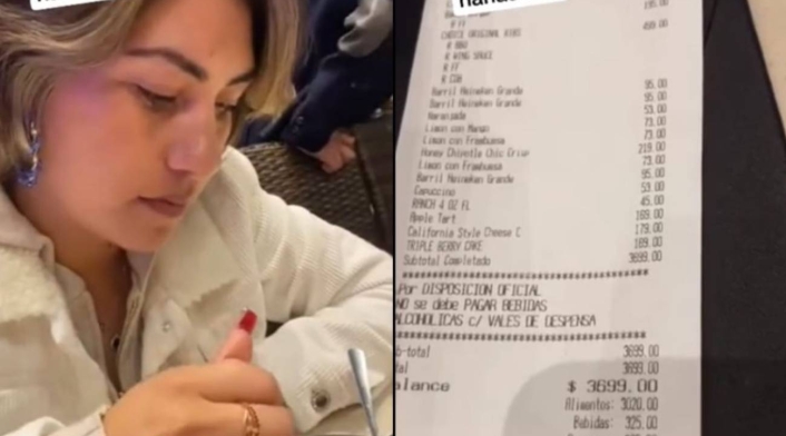 Mujer fue invitada a comer y llevó a toda su familia