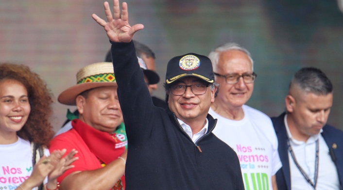 Gustavo Petro durante marchas Gustavo Petro durante marchas