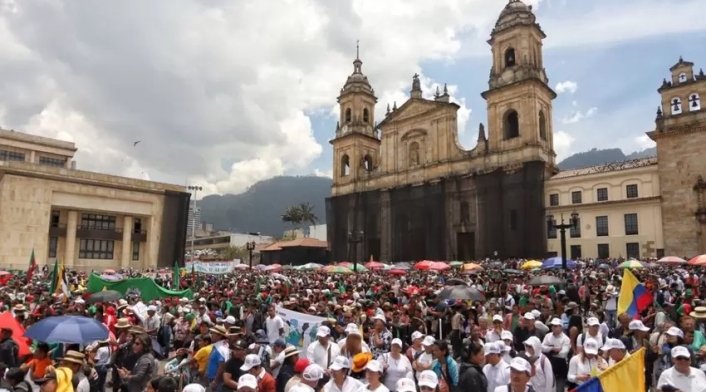 Marchas a favor del Gobierno en Bogotá