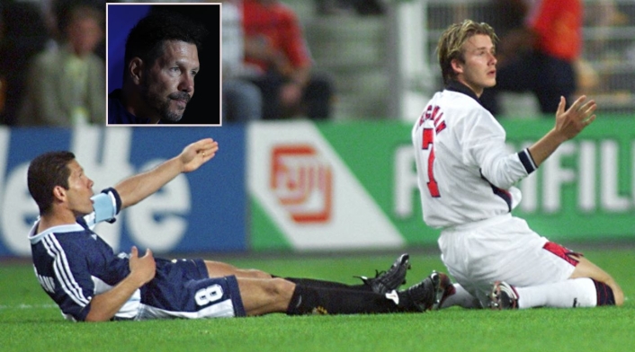 Diego Pablo Simeone y David Beckham, Mundial Francia 1998 Diego Pablo Simeone y David Beckham, Mundial Francia 1998